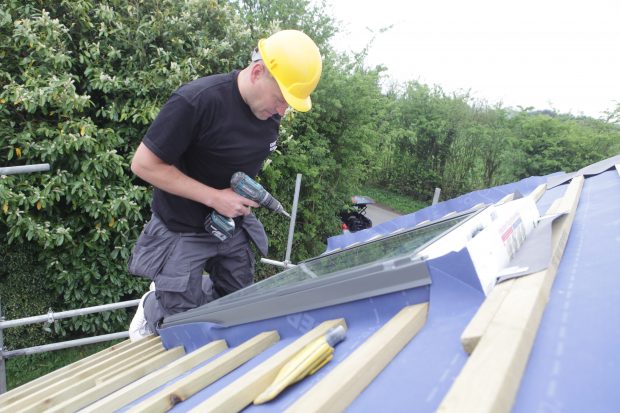 Roger Bisby fitting a Keylite Roof Window